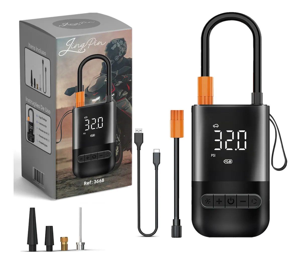 Compressor De Ar Portátil Digital 150psi Sem Fio