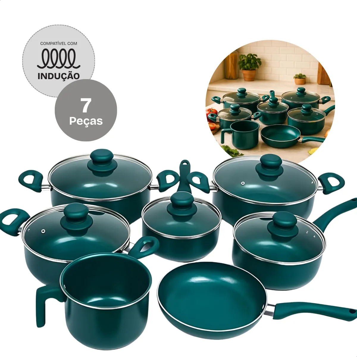 Conjunto Panelas Jhamba Indução Cerâmica