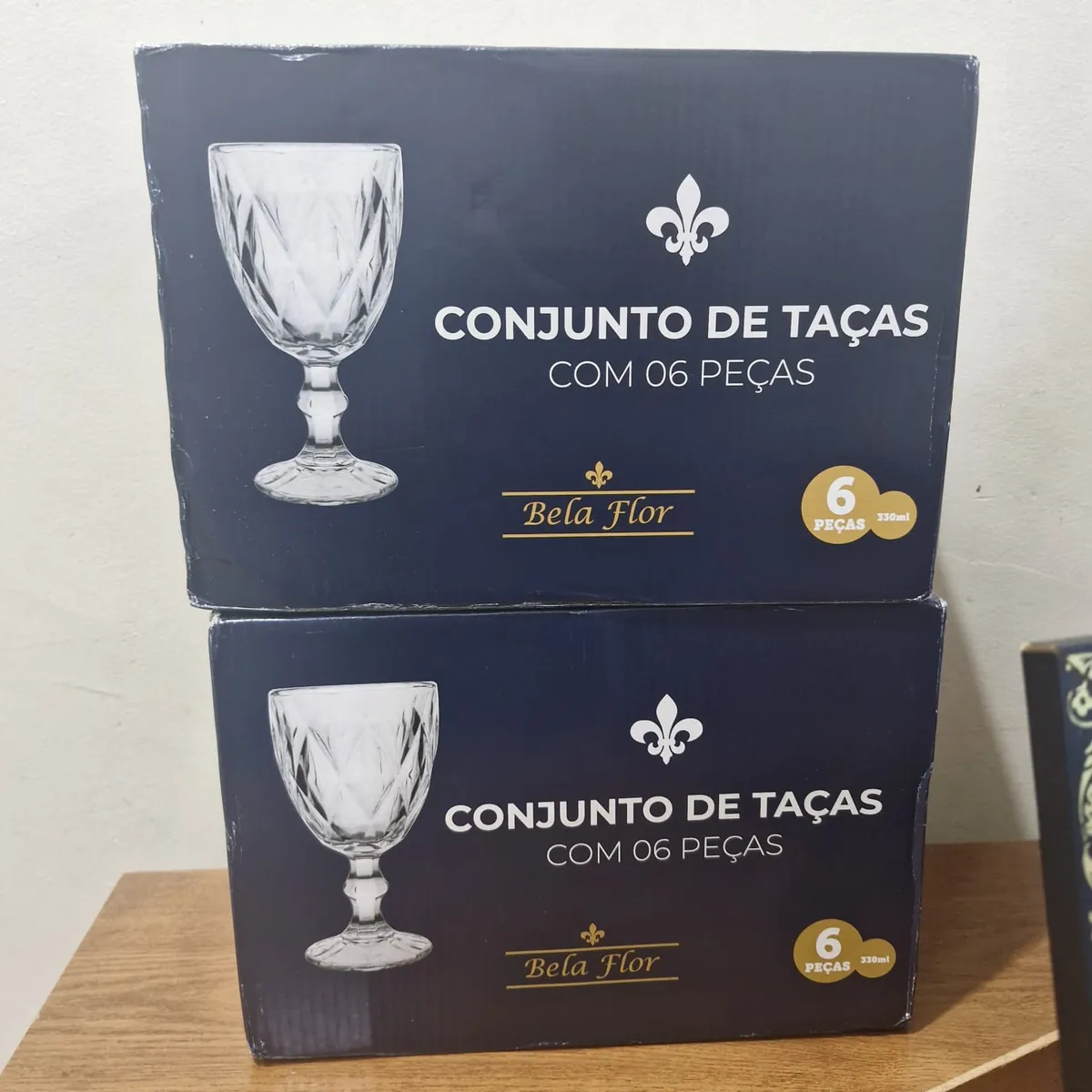 Jogo 6 Taças Diamante Vidro 330ml Copo Diamond