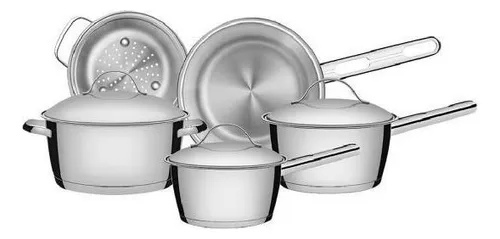 Jogo de Panelas Tramontina Allegra em Aço Inox
