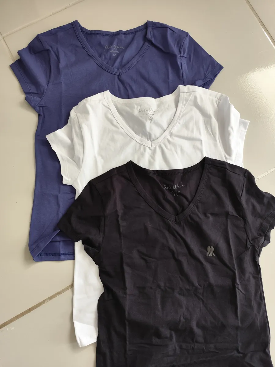 Kit 3 Camisetas Femininas Básicas