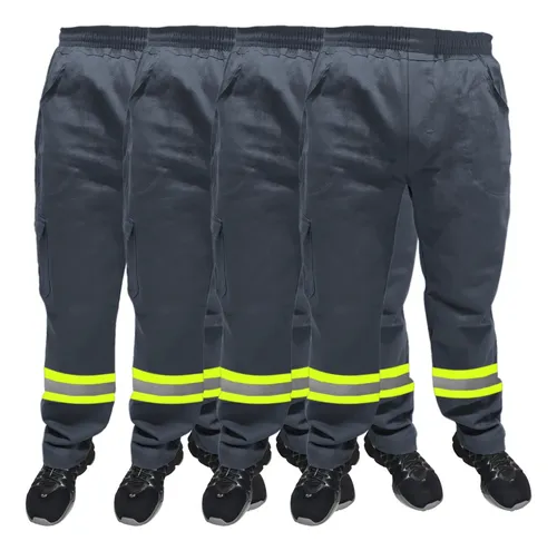 Kit 4-calça De Uniforme Brim