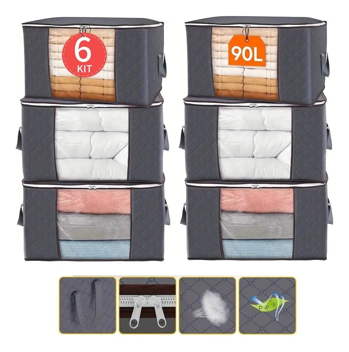 Kit 6 Sacola Organizadora De Guarda Roupa