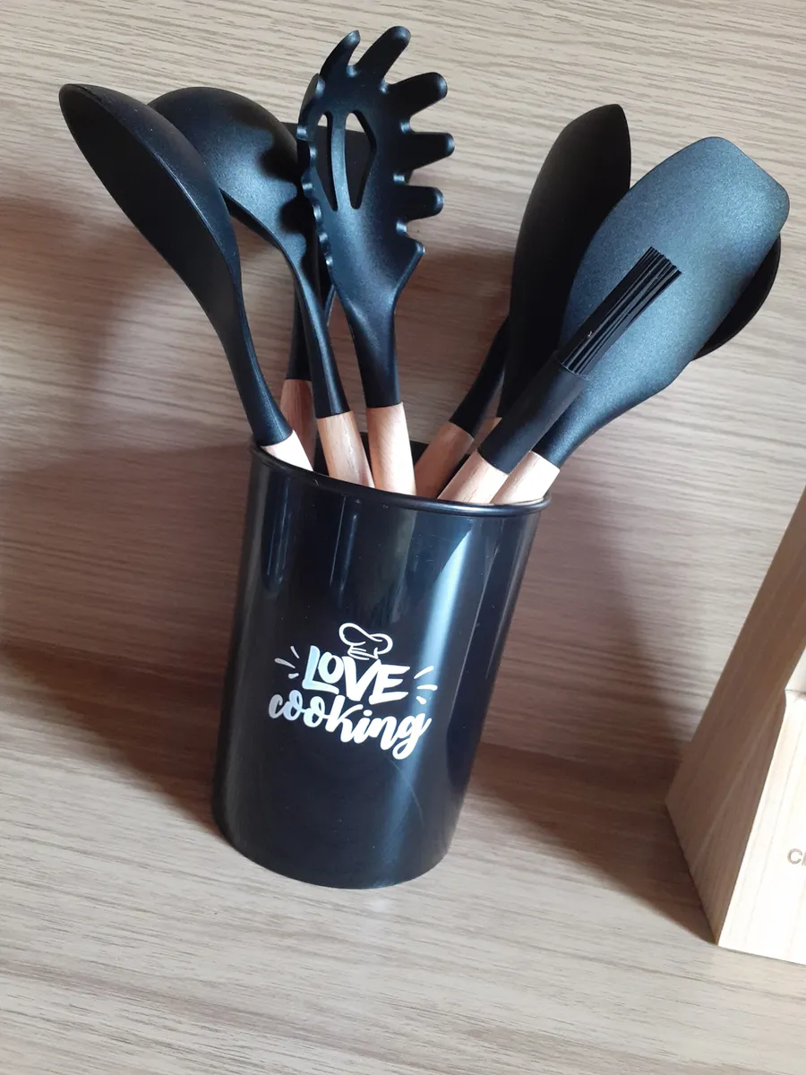 Kit C/12 Utensílios De Cozinha Silicone