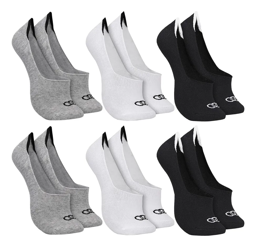 Kit Com 6 Pares De Meias  Olympikus
