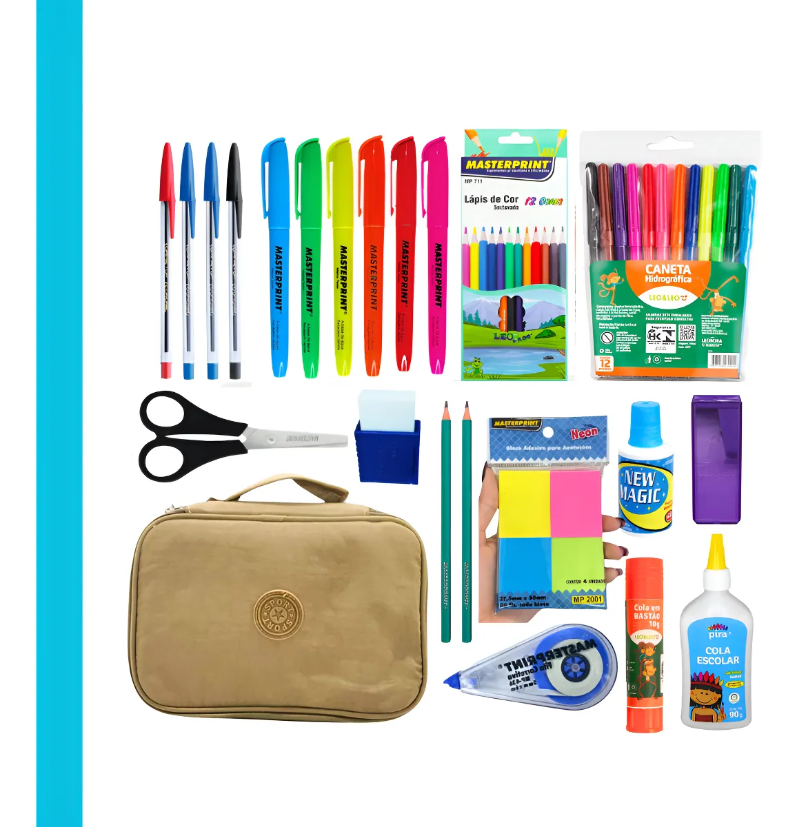 Kit Material Escolar Completo 48 Itens