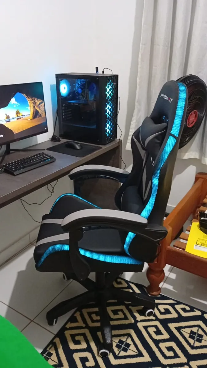 Cadeira Gamer E Escritório Python Fly Com Led