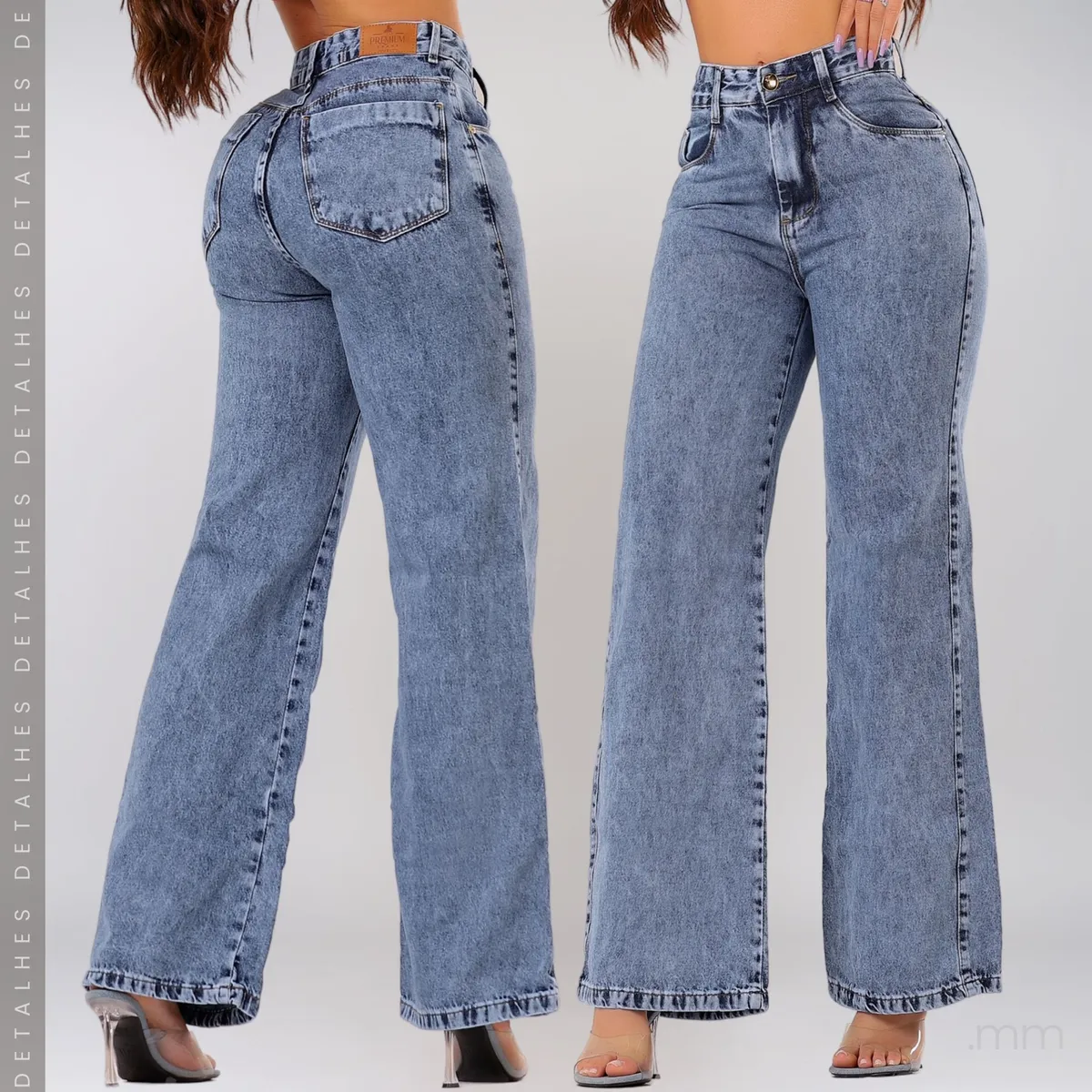 Calça Jeans Wide Leg Pantalona