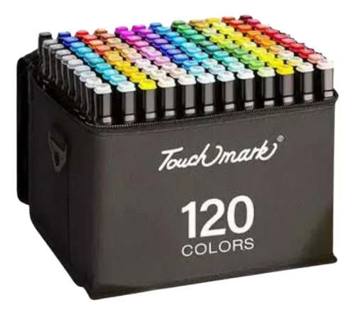 120 Cores Vibrantes Ponta Dupla C/ Bolsa