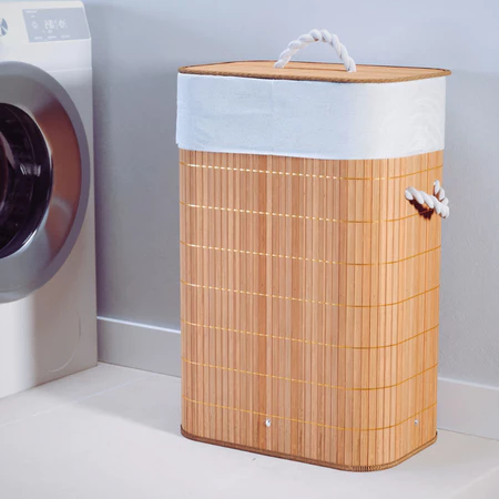 Cesto De Roupa Suja Bambu 72 Litros