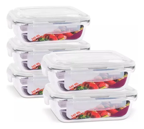 Kit 05 Marmita Pote Vidro