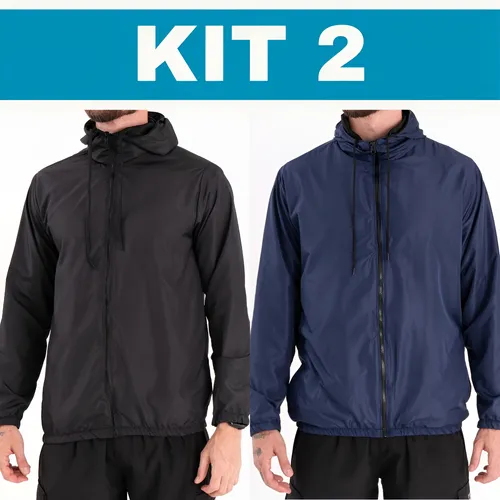Kit 2 Corta Vento Liso Sem Marca