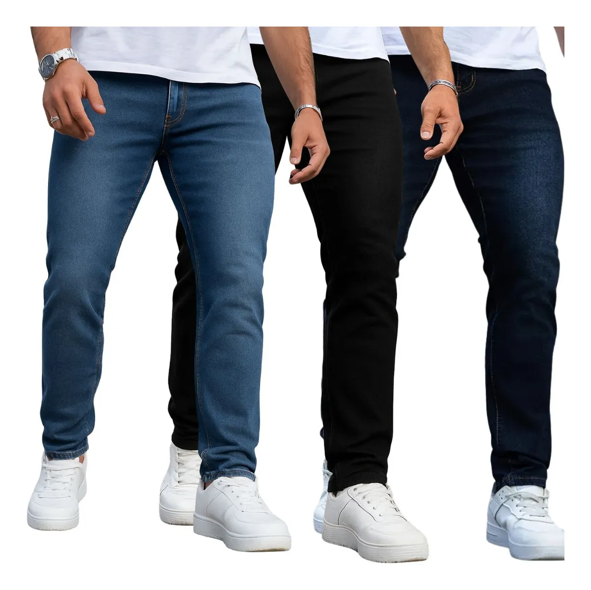 Kit 3 Calça Jeans Masculina Skinny
