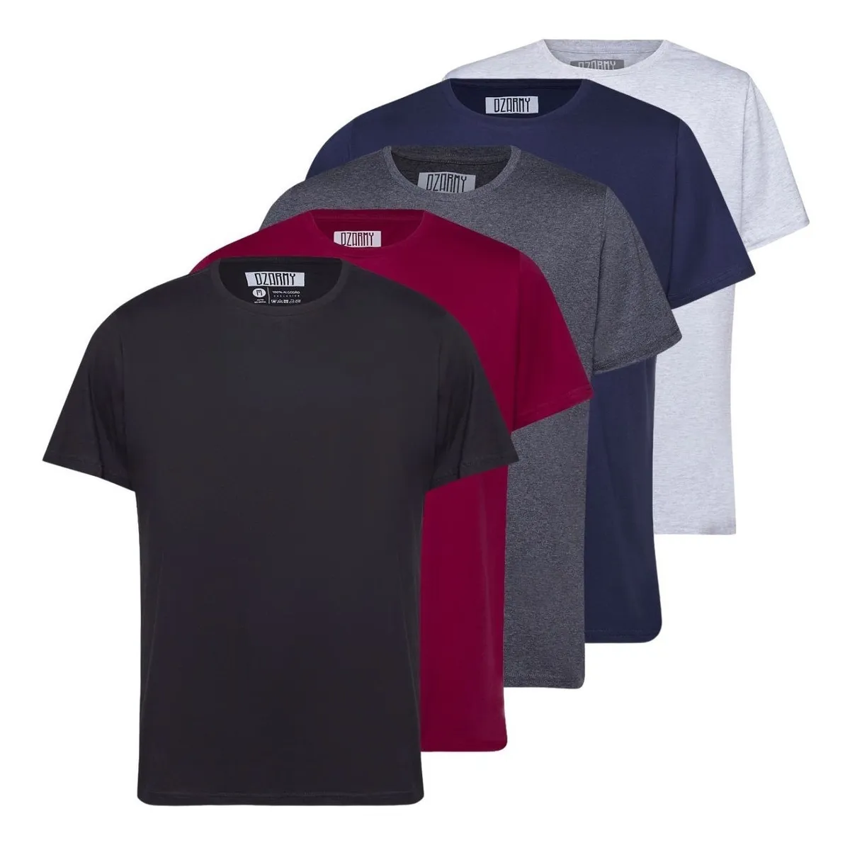 Kit 5 Camiseta Masculina 100% Algodão
