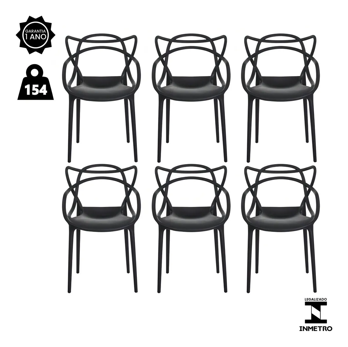 Kit 6 Cadeiras De Jantar Allegra