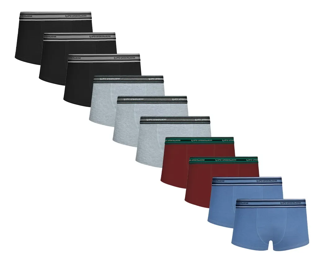 10 Cuecas Sunga Adulto Algodão Lupo