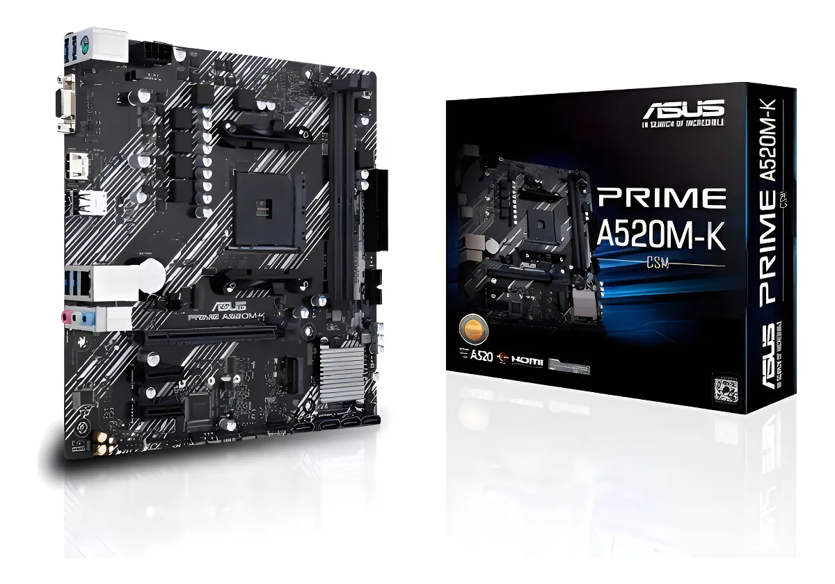 Placa Asus Prime A520m-k/Am4/Ddr4