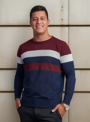Suéter Listrado Manga Longa