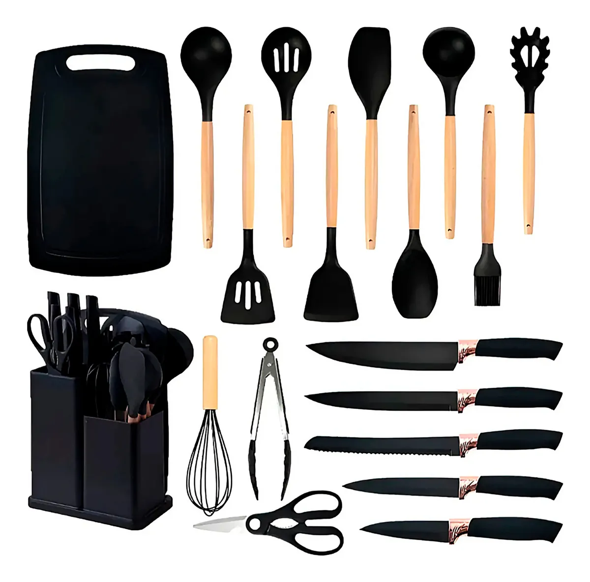 Conjunto 19 Peças Utensílios Cozinha Silicone