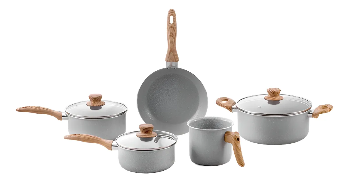 Conjunto De 5 Panelas Gris Brinox Ceramic