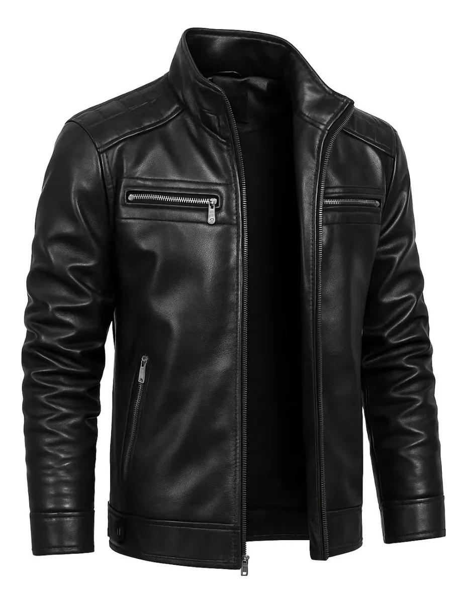 Jaqueta De Couro Masculina Casaco