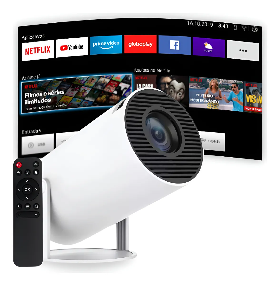 Projetor Portátil 4k Hd