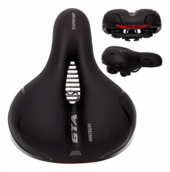 Banco Bike Selim Bicicleta Gta Comfort Gel Tech Refletor Elastomero
