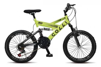 Bicicleta Colli Gps Dupla Suspensão Full Aro 20 21v Cor Amarelo Neon...