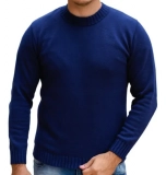 Blusa Tricô Masculina Lã Suéter Gola Careca Cardigan Inverno