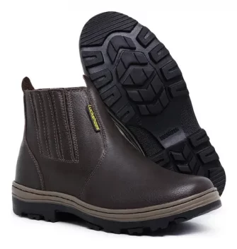 Bota Botina Em Couro Trabalho Ou Passeio