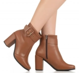 Bota Feminina Salto Alto Bico