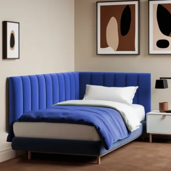 Cabeceira Estofada Em L Cama Solteiro 45x20cm - 15 Módulos