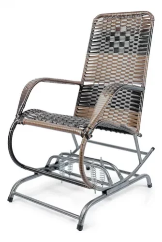 Cadeira balanço com mola naja fibra sintética cor marrom