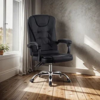 Cadeira De Escritório Presidente Fortt Nantes Preta Cpf01-p