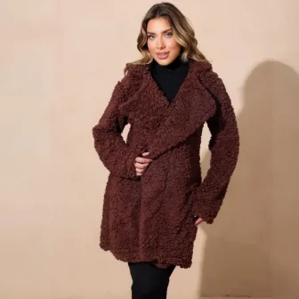Casaco Feminino Sobretudo Blusa Teddy Pelinhos Inverno
