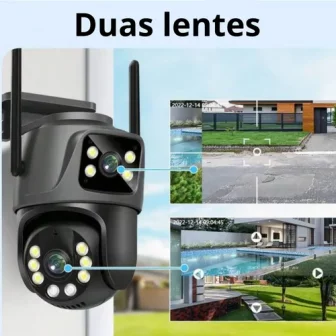 Câmera Lentes Dupla Prova D'água Ip App Yoosee Wifi Externa