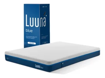 Colchão Luuna Blue Branco E Azul Casal 3 Espumas
