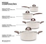 Conj de Panelas 8 Peças Ceramic Life Smart Plus Vanilla – Brinox