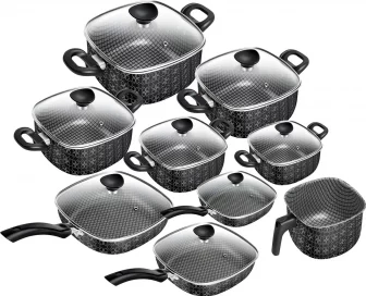 Conjunto 9 Peças Patolux Clear Coat Antiaderente Preto