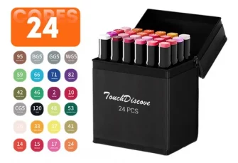 Conjunto Canetas Marcador Canetinha Ponta Dupla 24 Cores Kit