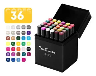 Conjunto Canetas Marcador Canetinha Ponta Dupla 36 Cores Kit