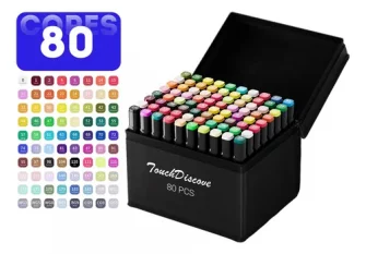 Conjunto Canetas Marcador Canetinha Ponta Dupla 80 Cores Kit