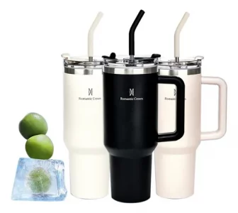 Copo Térmico Gigante 1,2l Inox Com Tampa E Inox Canudo