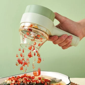 Cortador Elétrico De Legumes 4 Em 1 Sem Fio Alho Com Carregamento...