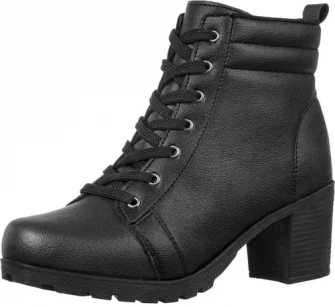 Coturno Feminino Bota Tratorada Salto Baixo Confortável