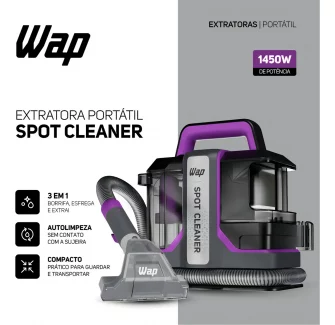 Extratora de Sujeira Portátil WAP Spot Cleaner W3 Borrifa Esfrega e Extrai...