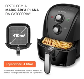 Fritadeira Sem Óleo Air Fryer 4l Mondial Preto 1500w Afn-40-bft
