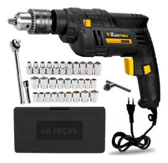 Furadeira De Impacto 3/8 Pol. 550w + Kit Soquete 40 Peças