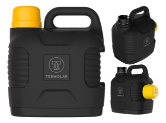 Garrafão Térmico 5 Litros Mantém Gelado Quente Preto E Amarelo Trilha Camping...