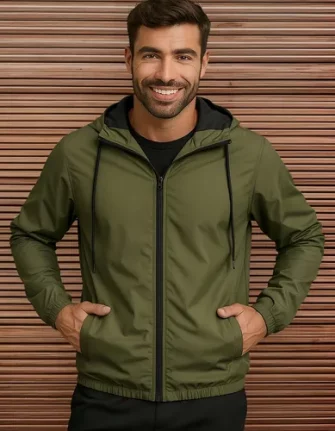 Jaqueta Corta Vento Impermeável Leve Masculino Forrado Liso